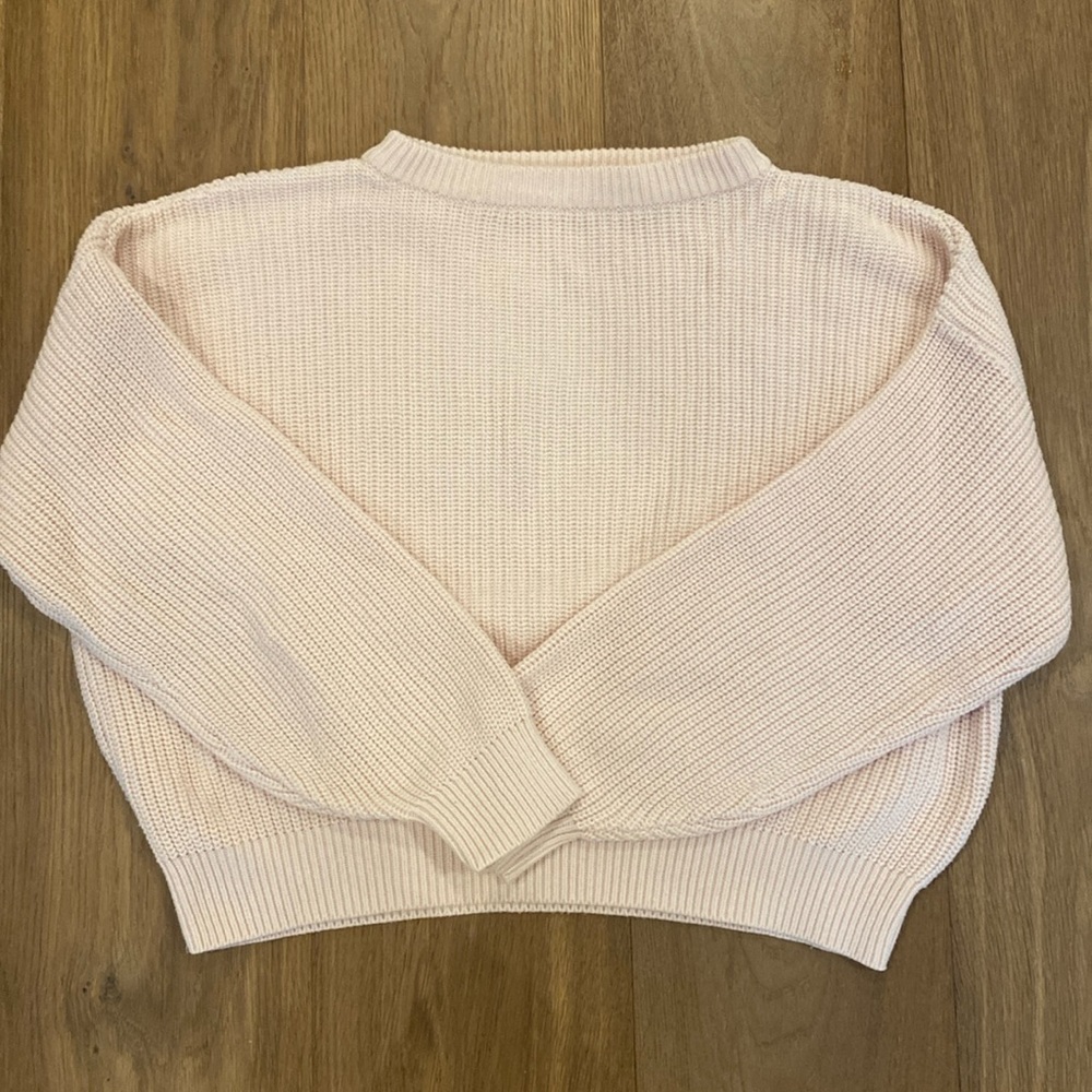 Light pink, cable knit sweater from Brandy Melville, never worn